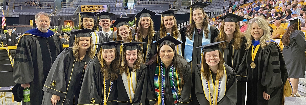 Middle Grades education majors at commencement ceremony